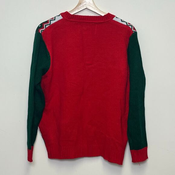 Christmas Cardigan Holiday Ugly Sweater Button Down Embroidered GrandmaCore M - Picture 2 of 8